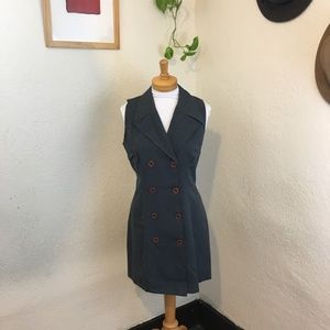VINTAGE Sleeveless Double Breasted Blazer Dress